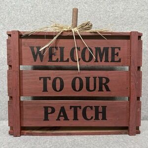 Fall Autumn Decor Fruit Crate "Welcome To Our Patch" Rustic House‎ Porch Pumpkin